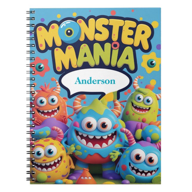 Monster Mania - Personlig Roligt & Fånig Monster Anteckningsbok (Framsidan)