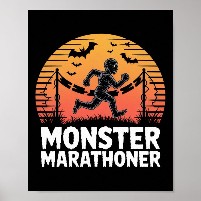 Monster Marathoner Halloween Mummy Springer Poster (Framsidan)