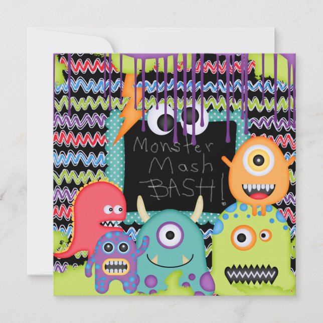 Monster Mash Bash Birthday-inbjudan Inbjudningar (Framsida)