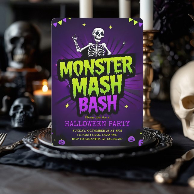 Monster Mash Bash Halloween fest | Spooky Julkort (Skapare uppladdad)