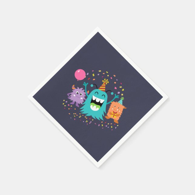 MONSTER MASH BIRTHDAY monster party napkins Pappersservett (Hörn)