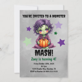 Monster Mash Födelsedagsfest Inbjudningar