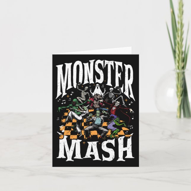 Monster Mash Funny Halloween Spooky Season Trick O Kort (Framsida)