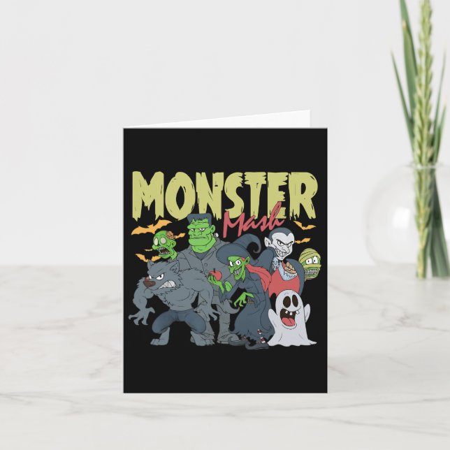 Monster Mash Funny Halloween Spooky Season Trick O Kort (Framsida)