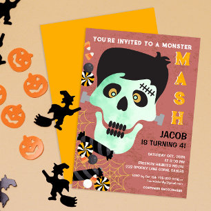 Monster Mash Halloween Birthday Inbjudan