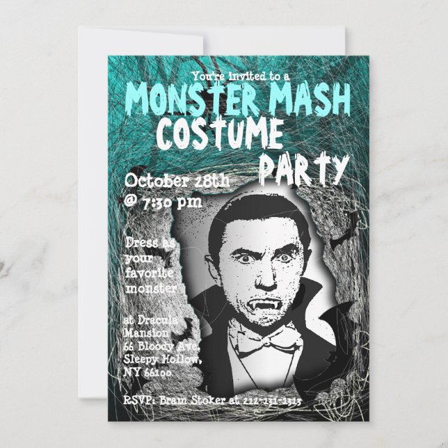 Monster Mash Halloween Costume Party-inbjudan Inbjudningar (Framsida)