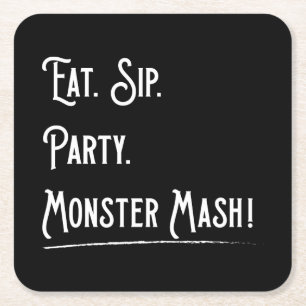 Monster Mash Halloween fest Papper Underlägg Kvadrat