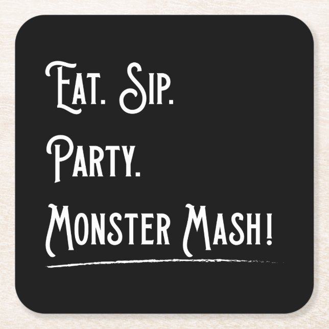 Monster Mash Halloween fest Papper Underlägg Kvadrat (Framsidan)