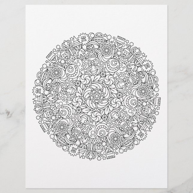 Monster Mash Halloween Mandala-färgsida (Framsida)