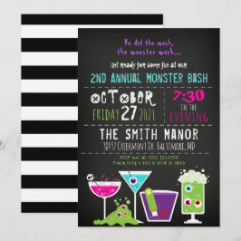 Monster Mash Halloween-sjukt dricksparty inbjudan