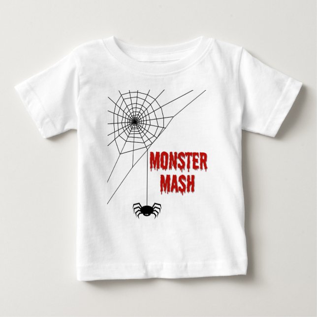 Monster Mash Halloween Spindelnät T Shirt (Framsida)