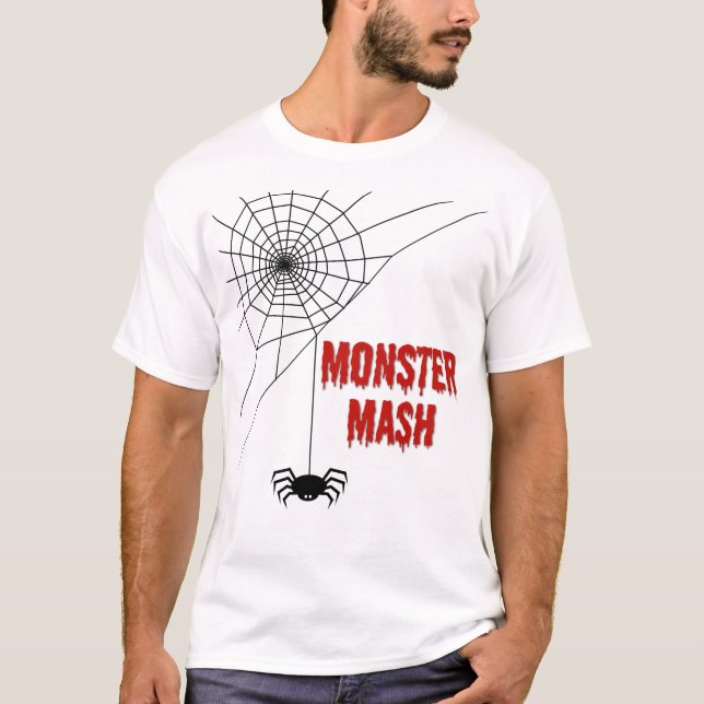 Monster Mash Halloween Spindelnät T Shirt (Framsida)