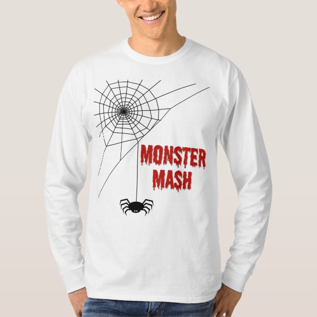 Monster Mash Halloween Spindelnät T Shirt (Framsida)