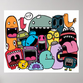 Monster Mash Hip hop Rag Märkre Wall Art Poster
