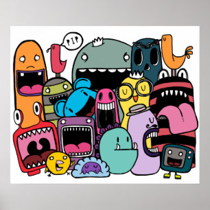 Monster Mash Hip hop Rag Märkre Wall Art Poster