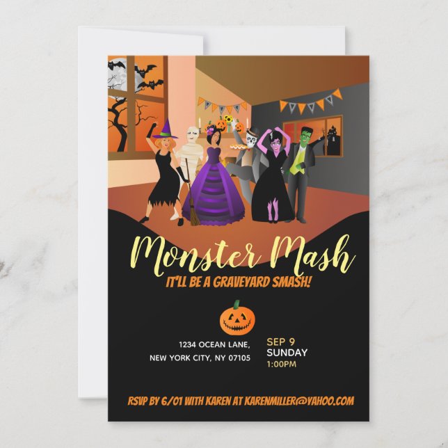 Monster Mash-inbjudningar Inbjudningar (Framsida)