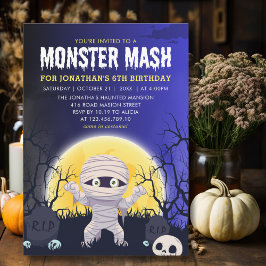 Monster Mash Kids Birthday Party Halloween Inbjudningar