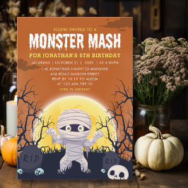 Monster Mash Kids Birthday Party Halloween Inbjudningar