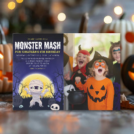 Monster Mash Kids Birthday Party Halloween Inbjudningar