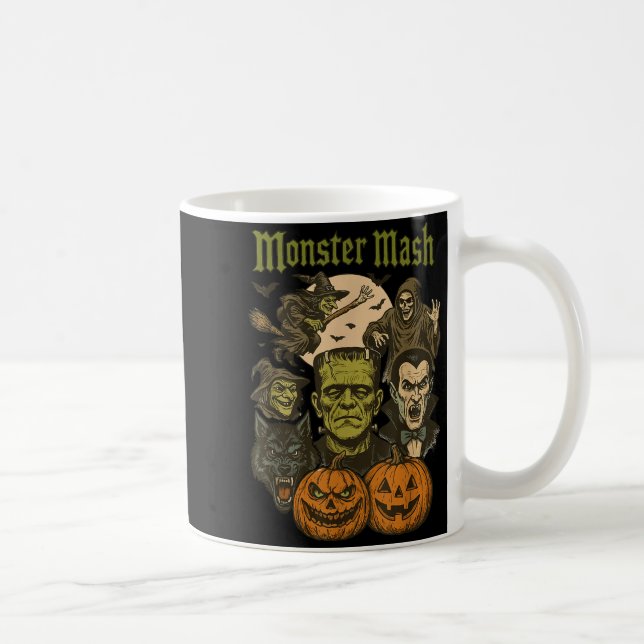 Monster Mash Retro Halloween Funny Monster Soky Wo Kaffemugg (Höger)