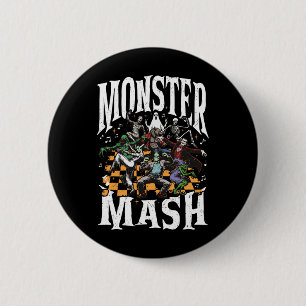 Monster Mash Retro Halloween Funny Monster Spooky Knapp
