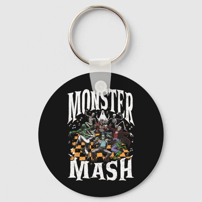 Monster Mash Retro Halloween Funny Monster Spooky Nyckelring (Framsida)