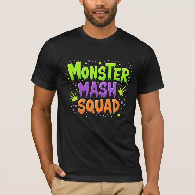Monster Mash Squad Halloween T-Shirt (Framsida)