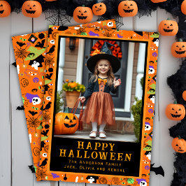 Monster Mash-up Cute Anpassningsbar Halloween Phot Julkort