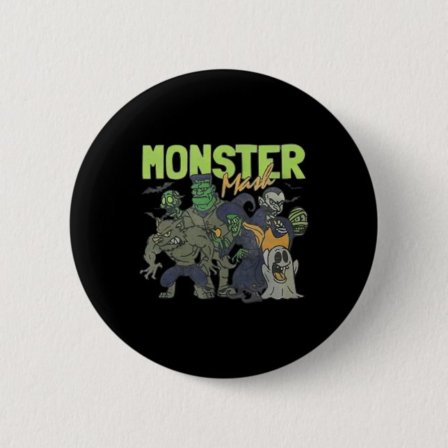 Monster Mash Vintage Ghost Halloween Funny Knapp (Framsida)