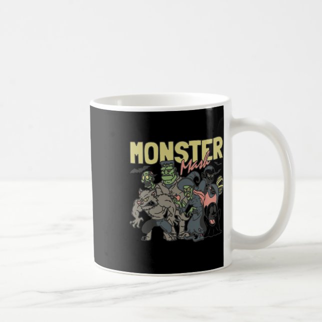 Monster Mash Vintage Ghost Halloween Kaffemugg (Höger)
