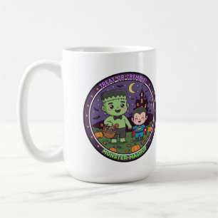 Monster Mashup Treat or Tremble T-shirt, Söt Fran Kaffemugg