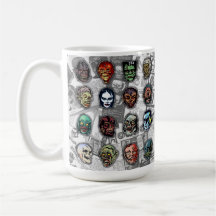 Monster Masks Retro Horror Mugg - (vit variant)