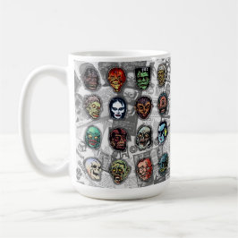 Monster Masks Retro Horror Mugg - (vit variant)
