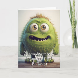 Monster Mayhem.. Chortle Chomp Birthday-kort Tack Kort