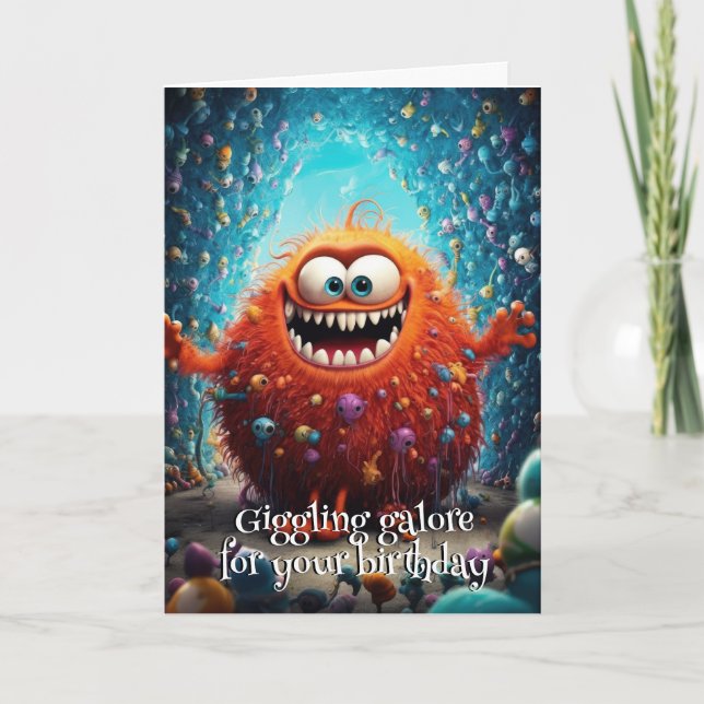 Monster Mayhem.. Chuckle Centipede Birthday Card Tack Kort (Framsida)