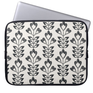 mönster med abstrakt blommor och l laptop fodral