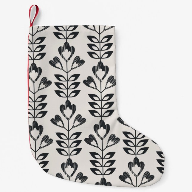 mönster med abstrakt blommor och l liten julstrumpa (Framsidan)