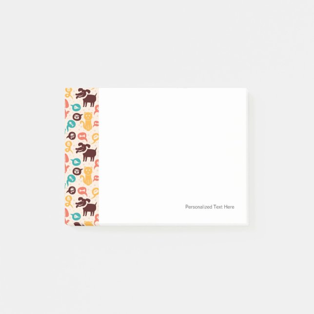 Mönster med ädla katter och Hundar Post-it Block (Framsida)