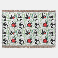 mönster med älskvärda pandas med hjärtor