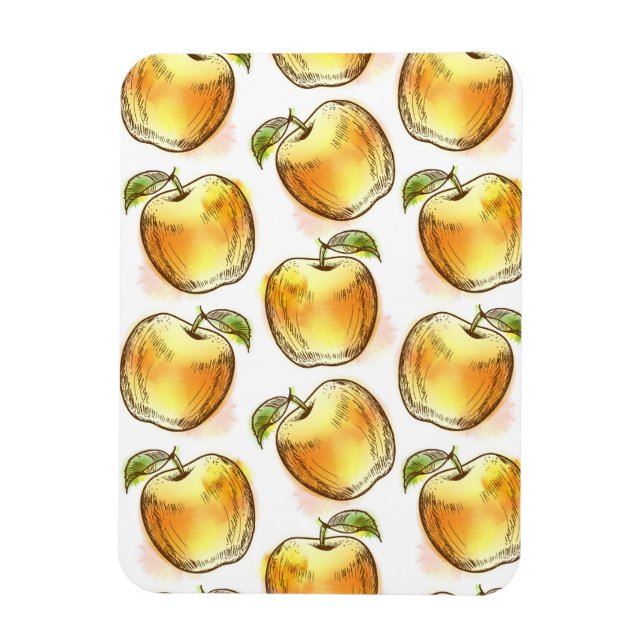 Mönster med äpple av gult magnet (Vertikal)