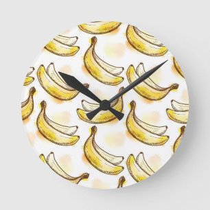 Mönster med bananen rund klocka