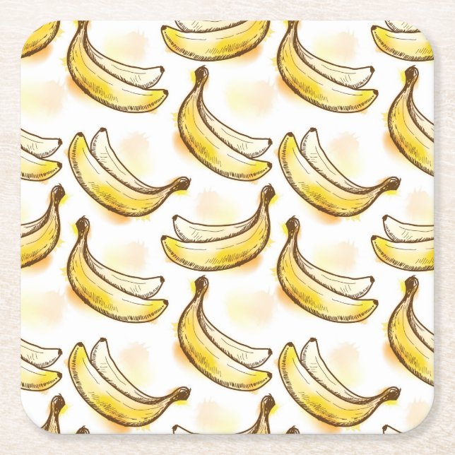 Mönster med bananen underlägg papper kvadrat (Framsidan)