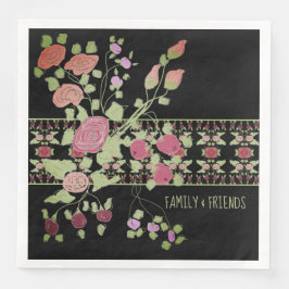Mönster med blommor och berry Art Pappersservett