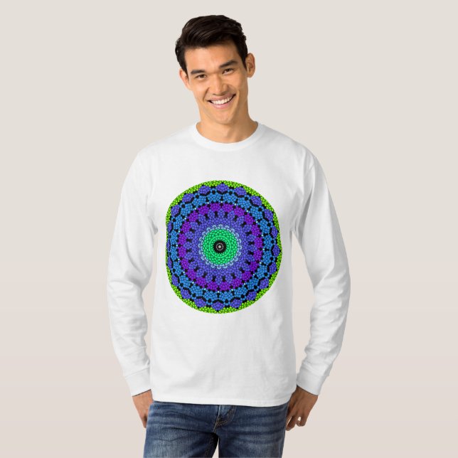 Mönster med brant cirkel och färgfläckar t shirt (Hel framsida)