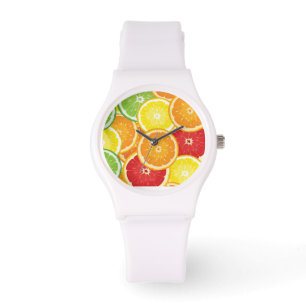 Mönster med citrusfrukter armbandsur