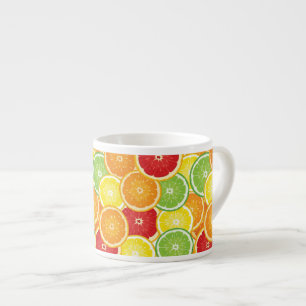 Mönster med citrusfrukter espressomugg
