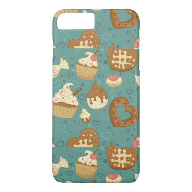 Mönster med cupcakes och godis Case-Mate iPhone skal (Baksida)