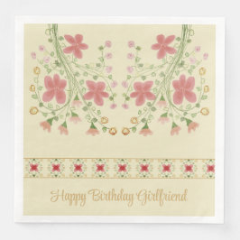 Mönster med dekortecken för Blommigt av Rosa Pappersservett