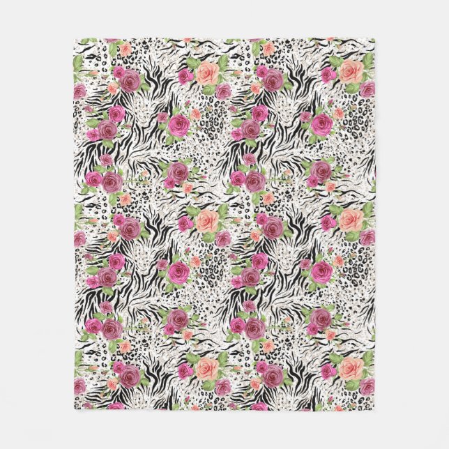 Mönster med djura tryck fleecefilt (Framsidan)