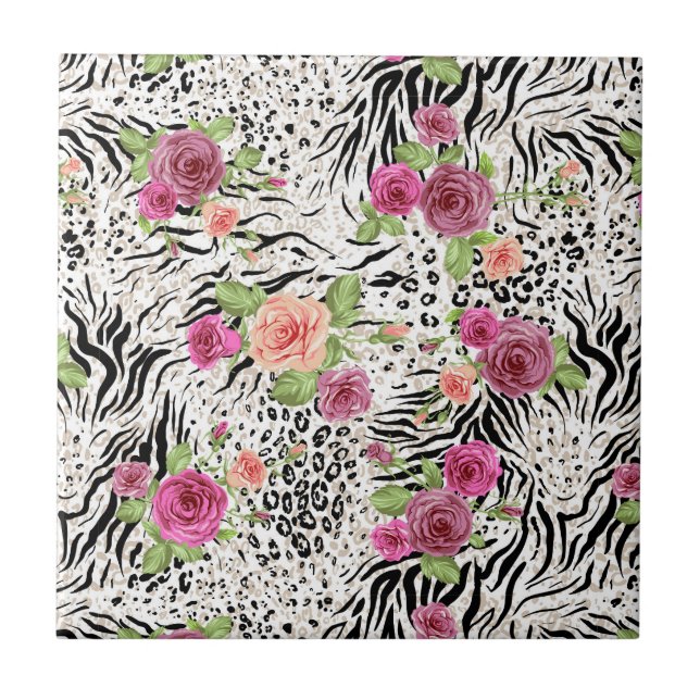 Mönster med djura tryck kakelplatta (Framsidan)